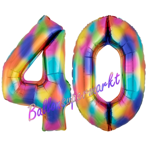 Folienballons-Zahlen-30-Regenbogen-Luftballons-Geschenk-40.-Geburtstag-Jubilaeum-Firmenveranstaltung