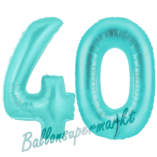 Folienballons-Zahlen-40-Türkis-Luftballons-Geschenk-40.-Geburtstag-Jubilaeum-Firmenveranstaltung