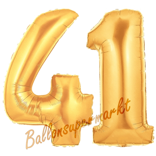 Folienballons-Zahlen-41-Gold-Luftballons-Geschenk-41.-Geburtstag-Jubilaeum-Firmenveranstaltung