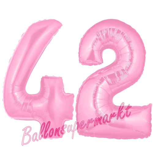 Folienballons-Zahlen-42-Rosa-Luftballons-Geschenk-42.-Geburtstag-Jubilaeum-Firmenveranstaltung.