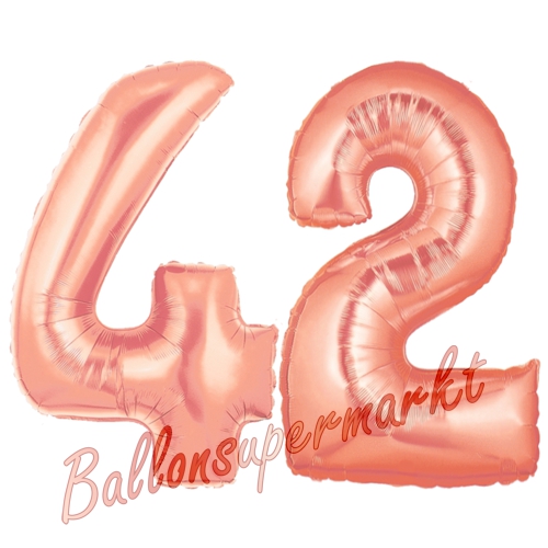 Folienballons-Zahlen-42-Rosegold-Luftballons-Geschenk-42.-Geburtstag-Jubilaeum-Firmenveranstaltung