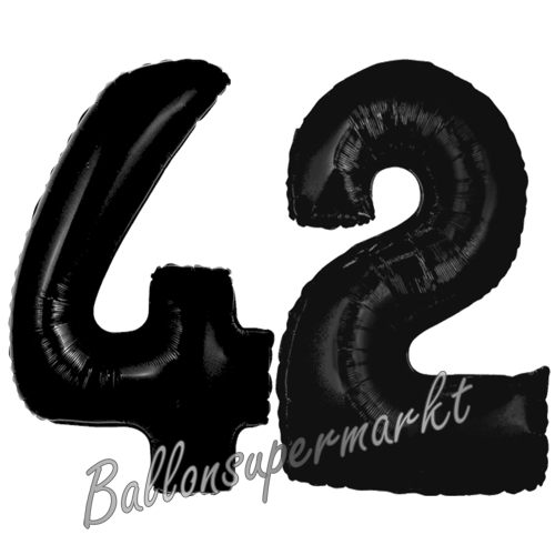 Folienballons-Zahlen-42-Schwarz-Luftballons-Geschenk-42.-Geburtstag-Jubilaeum-Firmenveranstaltung