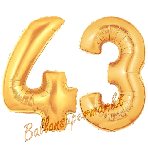 Folienballons-Zahlen-43-Gold-Luftballons-Geschenk-43.-Geburtstag-Jubilaeum-Firmenveranstaltung