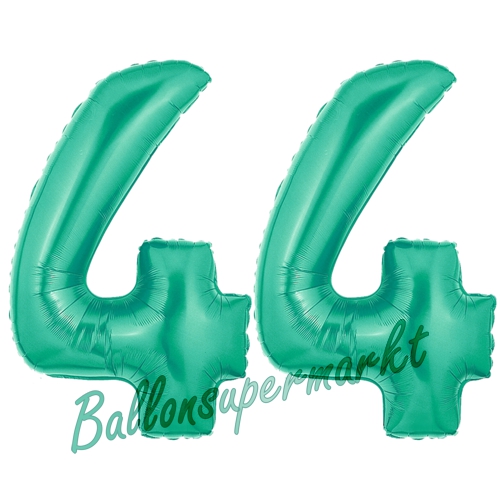 Folienballons-Zahlen-44-Aquamarin-Luftballons-Geschenk-44.-Geburtstag-Jubilaeum-Firmenveranstaltung