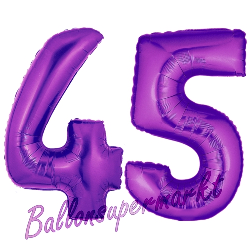 Folienballons-Zahlen-45-Lila-Luftballons-Geschenk-45.-Geburtstag-Jubilaeum-Firmenveranstaltung