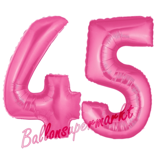 Folienballons-Zahlen-45-Pink-Luftballons-Geschenk-45.-Geburtstag-Jubilaeum-Firmenveranstaltung