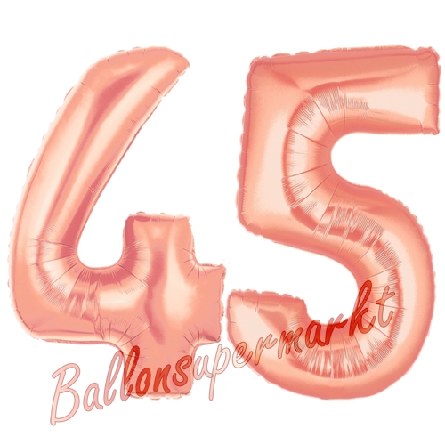 Folienballons-Zahlen-45-Rosegold-Luftballons-Geschenk-45.-Geburtstag-Jubilaeum-Firmenveranstaltung