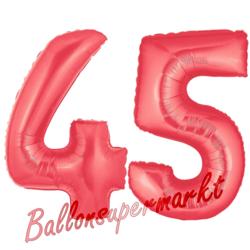 Folienballons-Zahlen-45-Rot-Luftballons-Geschenk-45.-Geburtstag-Jubilaeum-Firmenveranstaltung