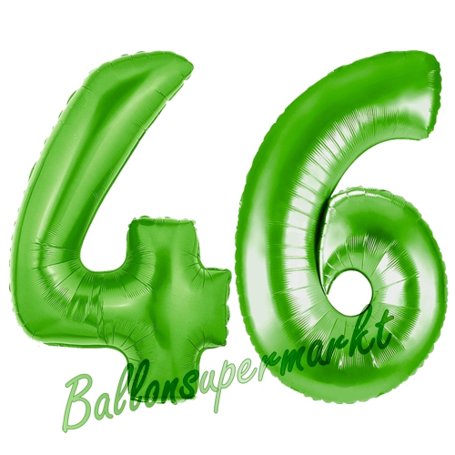 Folienballons-Zahlen-46-Gruen-Luftballons-Geschenk-46.-Geburtstag-Jubilaeum-Firmenveranstaltung