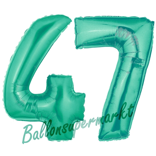 Folienballons-Zahlen-47-Aquamarin-Luftballons-Geschenk-47.-Geburtstag-Jubilaeum-Firmenveranstaltung