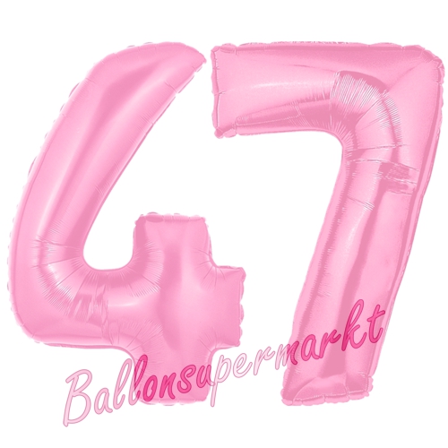Folienballons-Zahlen-47-Rosa-Luftballons-Geschenk-47.-Geburtstag-Jubilaeum-Firmenveranstaltung