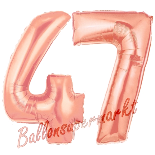 Folienballons-Zahlen-47-Rosegold-Luftballons-Geschenk-47.-Geburtstag-Jubilaeum-Firmenveranstaltung
