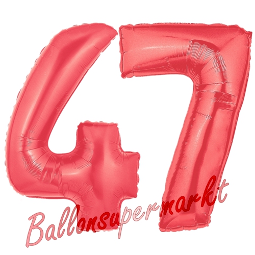 Folienballons-Zahlen-47-Rot-Luftballons-Geschenk-47.-Geburtstag-Jubilaeum-Firmenveranstaltung