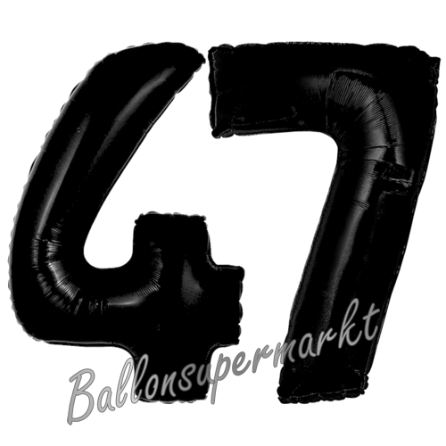 Folienballons-Zahlen-47-Schwarz-Luftballons-Geschenk-47.-Geburtstag-Jubilaeum-Firmenveranstaltung