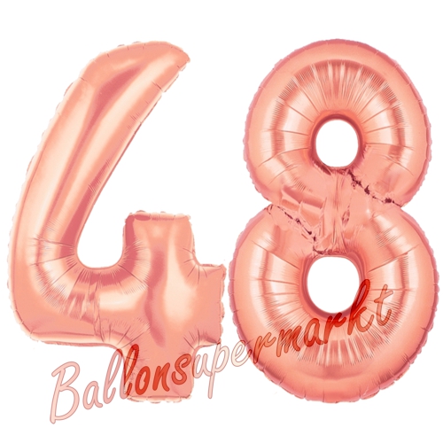 Folienballons-Zahlen-48-Rosegold-Luftballons-Geschenk-48.-Geburtstag-Jubilaeum-Firmenveranstaltung