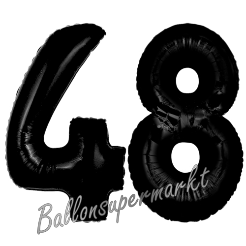 Folienballons-Zahlen-48-Schwarz-Luftballons-Geschenk-48.-Geburtstag-Jubilaeum-Firmenveranstaltung