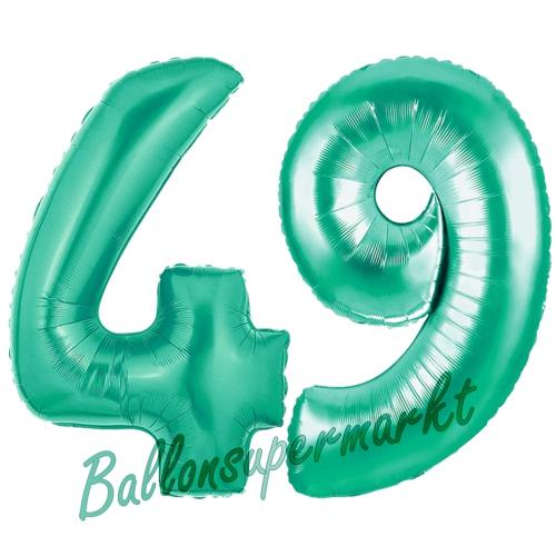 Folienballons-Zahlen-49-Aquamarin-Luftballons-Geschenk-49.-Geburtstag-Jubilaeum-Firmenveranstaltung