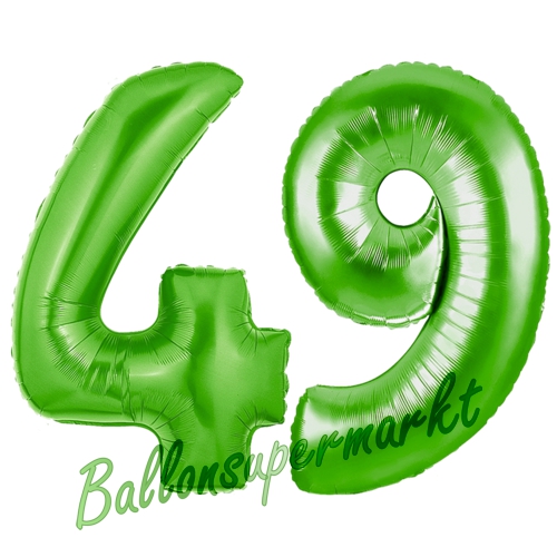 Folienballons-Zahlen-49-Gruen-Luftballons-Geschenk-49.-Geburtstag-Jubilaeum-Firmenveranstaltung