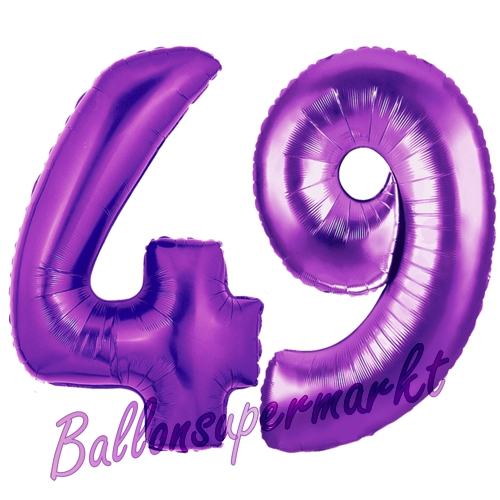 Folienballons-Zahlen-49-Lila-Luftballons-Geschenk-49.-Geburtstag-Jubilaeum-Firmenveranstaltung