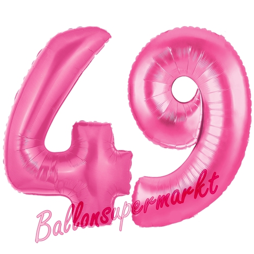 Folienballons-Zahlen-49-Pink-Luftballons-Geschenk-49.-Geburtstag-Jubilaeum-Firmenveranstaltung