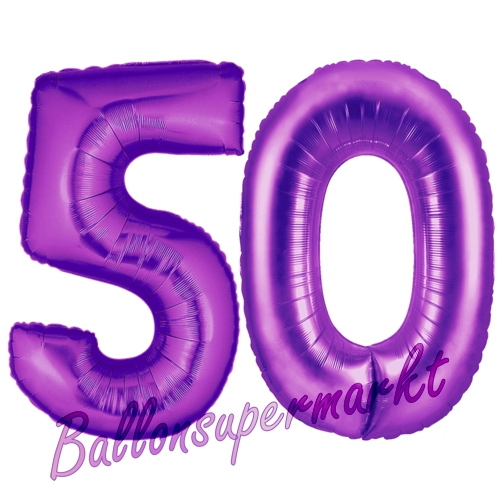 Folienballons-Zahlen-50-Lila-Luftballons-Geschenk-50.-Geburtstag-Jubilaeum-Firmenveranstaltung