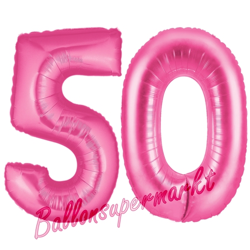 Folienballons-Zahlen-50-Pink-Luftballons-Geschenk-50.-Geburtstag-Jubilaeum-Firmenveranstaltung