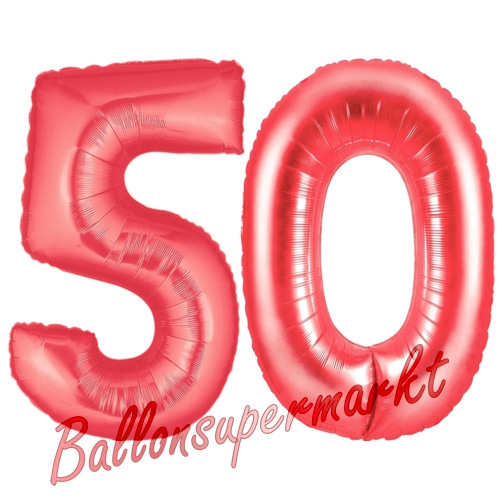 Folienballons-Zahlen-50-Rot-Luftballons-Geschenk-50.-Geburtstag-Jubilaeum-Firmenveranstaltung