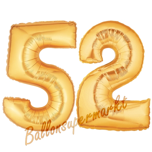 Folienballons-Zahlen-52-Gold-Luftballons-Geschenk-52.-Geburtstag-Jubilaeum-Firmenveranstaltung