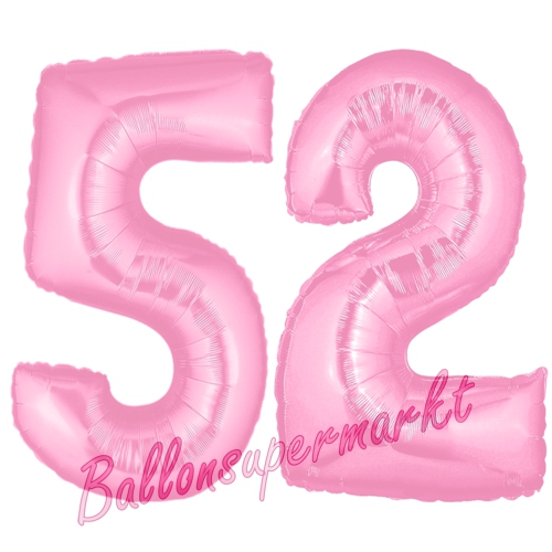 Folienballons-Zahlen-52-Rosa-Luftballons-Geschenk-52.-Geburtstag-Jubilaeum-Firmenveranstaltung