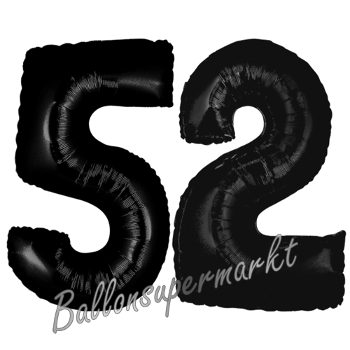 Folienballons-Zahlen-52-Schwarz-Luftballons-Geschenk-52.-Geburtstag-Jubilaeum-Firmenveranstaltung