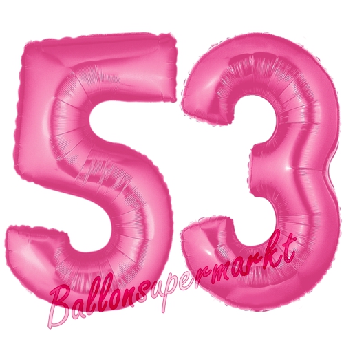 Folienballons-Zahlen-53-Pink-Luftballons-Geschenk-51.-Geburtstag-Jubilaeum-Firmenveranstaltung