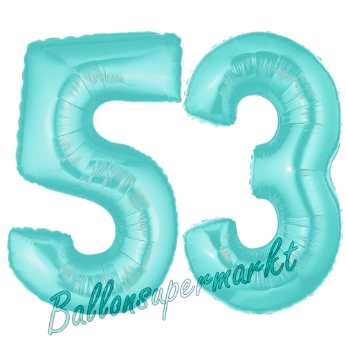 Folienballons-Zahlen-53-Tuerkis-Luftballons-Geschenk-53.-Geburtstag-Jubilaeum-Firmenveranstaltung