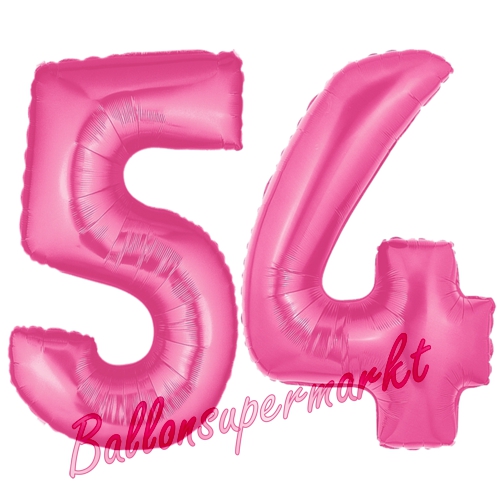 Folienballons-Zahlen-54-Pink-Luftballons-Geschenk-54.-Geburtstag-Jubilaeum-Firmenveranstaltung