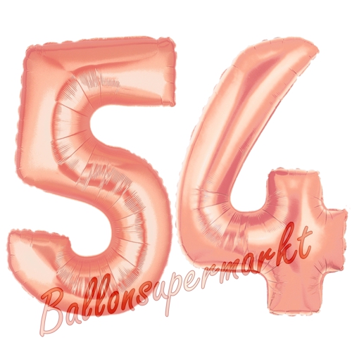 Folienballons-Zahlen-54-Rosegold-Luftballons-Geschenk-54.-Geburtstag-Jubilaeum-Firmenveranstaltung