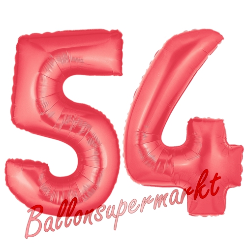 Folienballons-Zahlen-54-Rot-Luftballons-Geschenk-54.-Geburtstag-Jubilaeum-Firmenveranstaltung