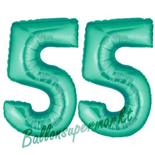 Folienballons-Zahlen-55-Aquamarin-Luftballons-Geschenk-55.-Geburtstag-Jubilaeum-Firmenveranstaltung