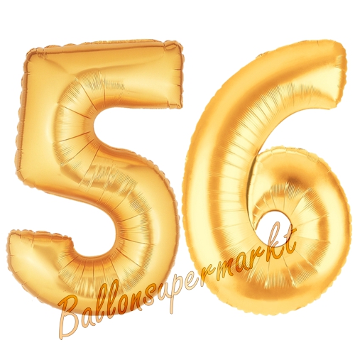 Folienballons-Zahlen-56-Gold-Luftballons-Geschenk-56.-Geburtstag-Jubilaeum-Firmenveranstaltung