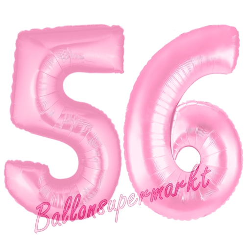 Folienballons-Zahlen-56-Rosa-Luftballons-Geschenk-56.-Geburtstag-Jubilaeum-Firmenveranstaltung