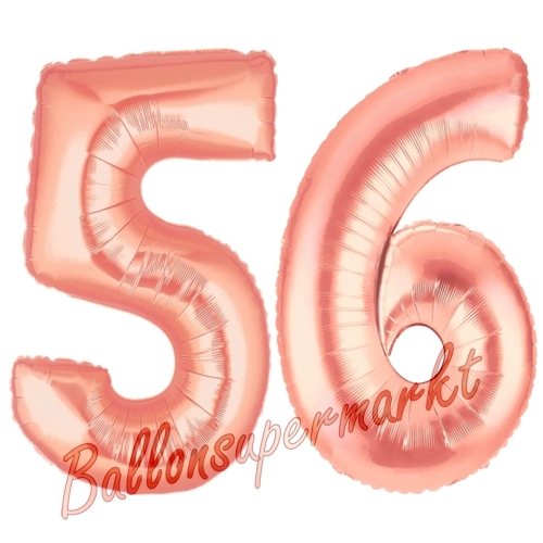 Folienballons-Zahlen-56-Rosegold-Luftballons-Geschenk-56.-Geburtstag-Jubilaeum-Firmenveranstaltung