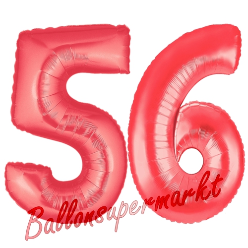 Folienballons-Zahlen-56-Rot-Luftballons-Geschenk-56.-Geburtstag-Jubilaeum-Firmenveranstaltung