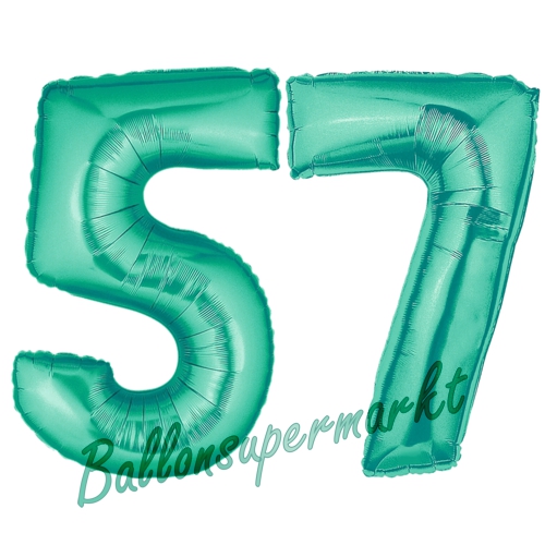 Folienballons-Zahlen-57-Aquamarin-Luftballons-Geschenk-57.-Geburtstag-Jubilaeum-Firmenveranstaltung