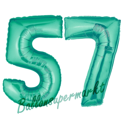 Folienballons-Zahlen-57-Aquamarin-Luftballons-Geschenk-57.-Geburtstag-Jubilaeum-Firmenveranstaltung