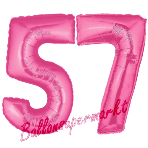 Folienballons-Zahlen-57-Pink-Luftballons-Geschenk-57.-Geburtstag-Jubilaeum-Firmenveranstaltung