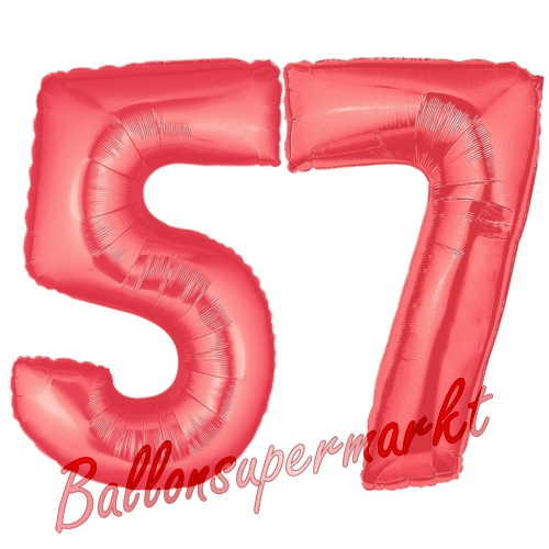 Folienballons-Zahlen-57-Rot-Luftballons-Geschenk-57.-Geburtstag-Jubilaeum-Firmenveranstaltung