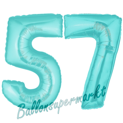 Folienballons-Zahlen-57-Tuerkis-Luftballons-Geschenk-57.-Geburtstag-Jubilaeum-Firmenveranstaltung