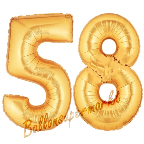 Folienballons-Zahlen-58-Gold-Luftballons-Geschenk-58.-Geburtstag-Jubilaeum-Firmenveranstaltung