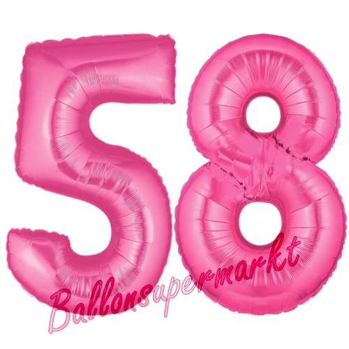 Folienballons-Zahlen-58-Pink-Luftballons-Geschenk-58.-Geburtstag-Jubilaeum-Firmenveranstaltung