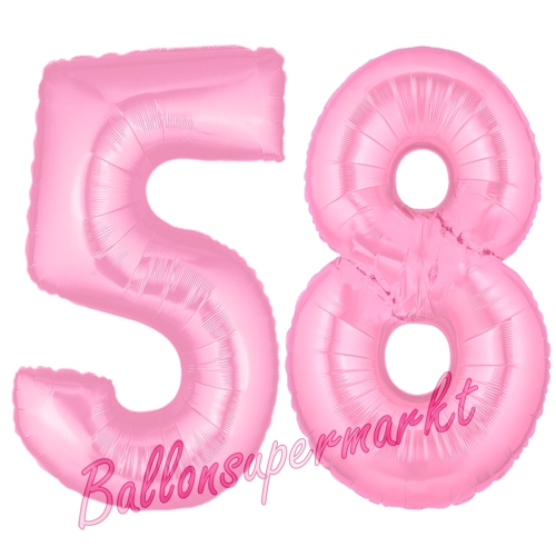 Folienballons-Zahlen-58-Rosa-Luftballons-Geschenk-58.-Geburtstag-Jubilaeum-Firmenveranstaltung