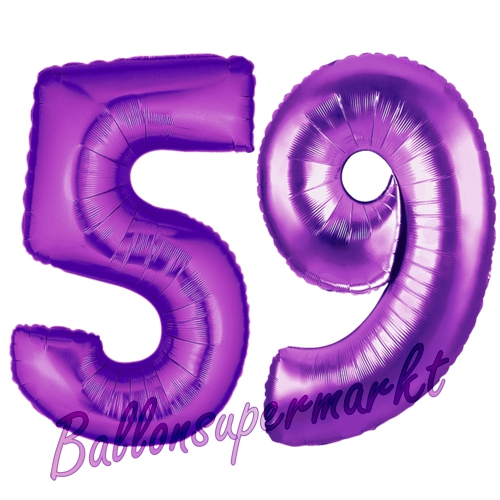 Folienballons-Zahlen-59-Lila-Luftballons-Geschenk-59.-Geburtstag-Jubilaeum-Firmenveranstaltung
