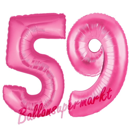 Folienballons-Zahlen-59-Pink-Luftballons-Geschenk-59.-Geburtstag-Jubilaeum-Firmenveranstaltung